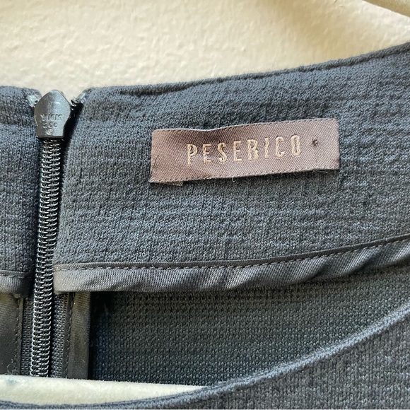 Peserico Textured Charcoal Gray Black Short Sleeve Zip Back Mini Dress Size S - Picture 4 of 9